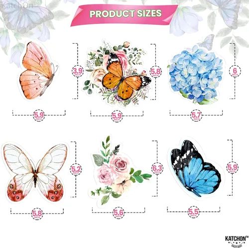 Vista 5 de KatchOn, Remolinos colgantes de mariposa tropical, paquete de 30, no se puede hacer tú mismo, remolinos colgantes de mariposa de primavera