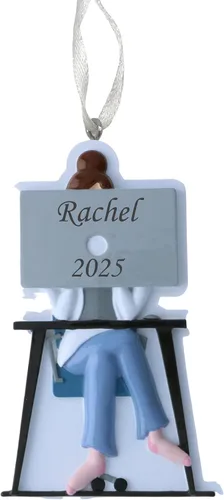 Vista 8 de Adorno personalizado 2025 que se mantiene conectado, computadora de múltiples cuentas, reunión, adorno para árbol de Navidad, decoración artesanal