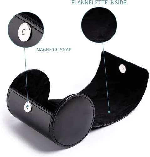 Vista 4 de Caja de corbata para hombre de poliuretano ideal para organizar corbatas de cuero cilíndrico almacenamiento portátil para viajes negocios regalo