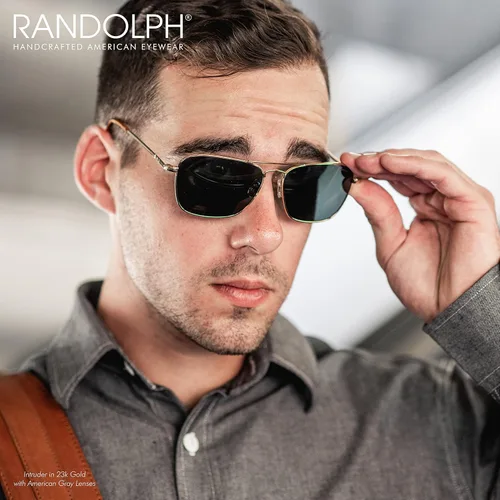 Vista 4 de Randolph USA Gafas de sol de aviador rectangulares para hombres no polarizadas 100 UV