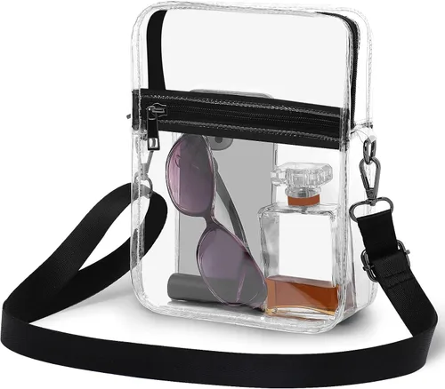 Vista 8 de Bolsas transparentes para estadio para mujer, bolso cruzado pequeño