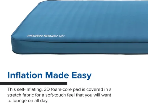Vista 4 de Big Agnes Captain Comfort Deluxe Camp Almohadilla para dormir autoinflable para todo tipo de clima