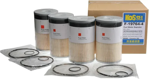 Vista 6 de Paquete de 4 separadores de agua para filtro de combustible FS19764 para Cummins X12 X15 ISX12 ISX15 reemplaza FS19765, FS19763, P550851, PF7930