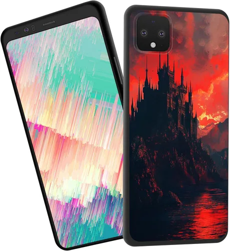 Vista 94 de Funda delgada para Google Pixel 4 XL, funda delgada de silicona de TPU suave a prueba de golpes para Google Pixel 4 XL, cruz negra