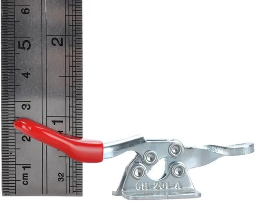 Vista 5 de E-TING 4 unidades herramienta de mano Toggle Clamp 201A Rojo Antiderrapante 201-A abrazadera Horizontal.