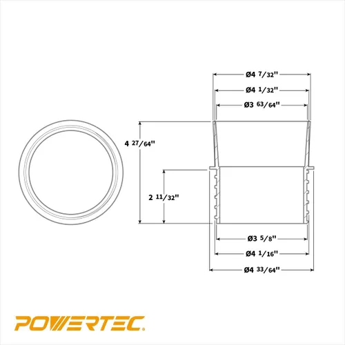 Vista 6 de POWERTEC 70284 Acoplador de conexión rápida de 4" con extremo roscado izquierdo a manguera flexible de 4" diámetro