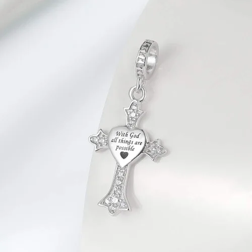 Vista 2 de Dijes de plata de ley 925 para pulsera y collar Pandora, regalos de joyería para mujeres