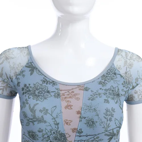 Vista 3 de AFAVOM Leotardos de ballet para mujeres adultas con estampado de flores de mariposa sin espalda, leotardos de gimnasia con brasier y prácticas