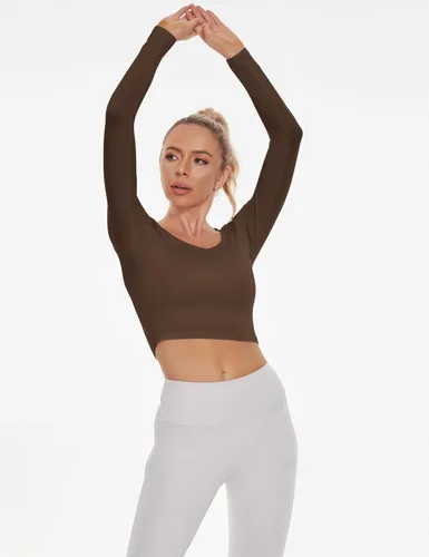 Vista 5 de Camisas básicas de manga larga para mujer, estilo casual, ajustadas, para salir, moda de otoño para mujer