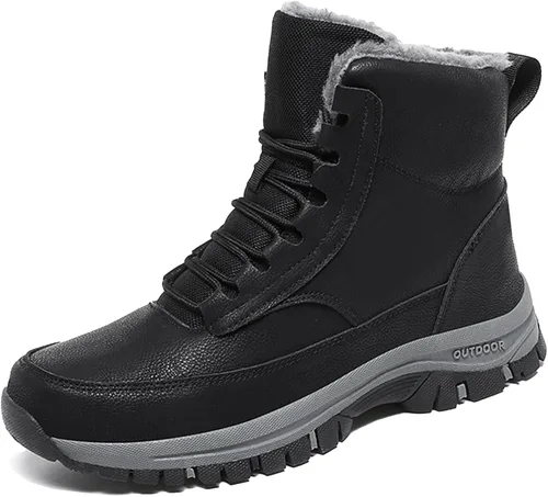 Vista 10 de Botas de nieve tácticas para hombre, botas tácticas altas con Negro