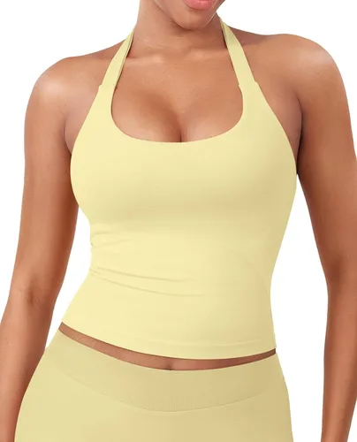 Vista 8 de YEOREO SoftHue Impact Halter - Camiseta sin mangas para mujer Blanco