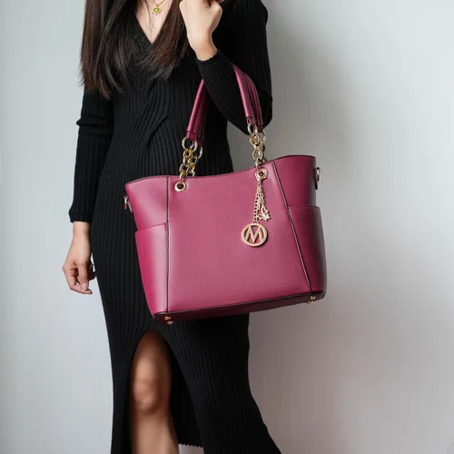 Vista 2 de MKF Collection - Juego de bolsa de mano para mujer, con cartera y asa superior, de piel vegana