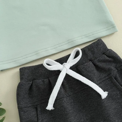 Vista 34 de Conjunto de camiseta de manga corta para bebé niño y niña, camiseta de manga corta, pantalones cortos casuales, ropa para recién nacidos, 6, 12, 18
