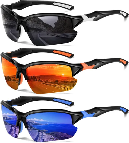 Vista 17 de Sports Polarized Sunglasses for Men Cycling Running Fishing UV Protection Sun Glasses Lightweight Half Frame Goggles