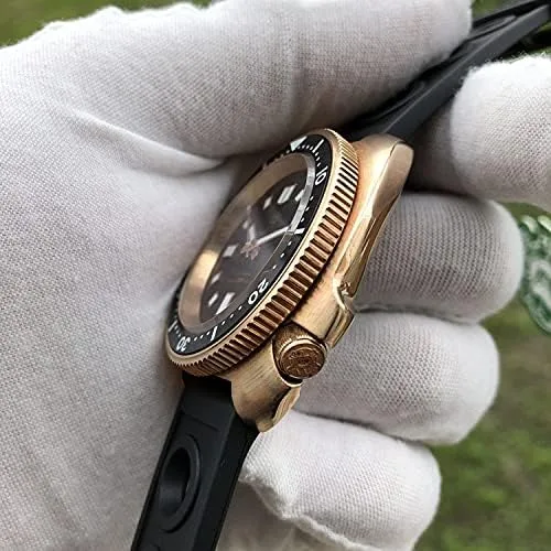 Vista 4 de SD1970S SD1970S CUSN8 Caja de bronce sólido Bisel de cerámica azul luminoso NH35 reloj automático de buceo de tortuga para hombres