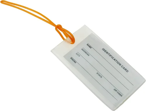 Vista 4 de 110 trabillas de plástico para equipaje de viaje, correas de PVC para identificación, tarjetas de identificación, tarjetas de identificación