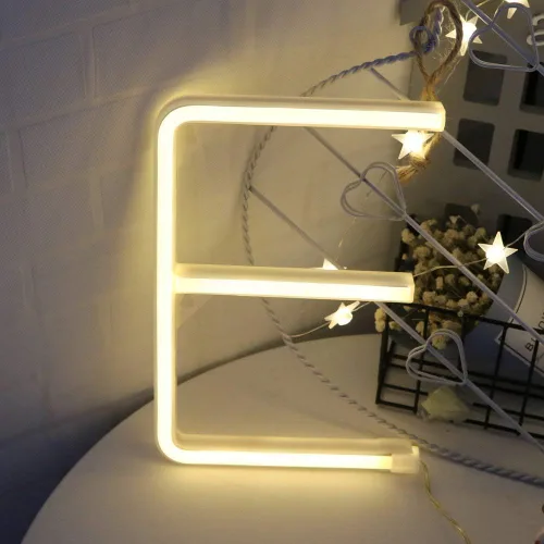 Vista 2 de ENUOLI - Luces LED de neón del alfabeto blanco cálido, la mejor decoración de pared para niños, hogar, bar, club, festival, Navidad, cumpleaños