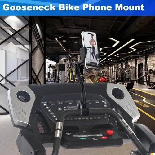 Vista 2 de Goosencek - Soporte para teléfono para bicicleta giratoria, soporte de abrazadera para manillar, peloton, cinta de correr, silla de ruedas