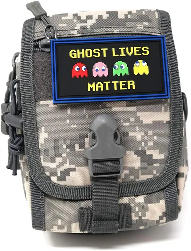 Vista 5 de Parche táctico de goma de PVC Ghost Lives Matter Parodia inspirada en juegos retro Divertido parche de moral
