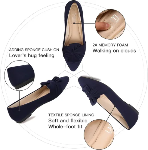 Vista 3 de MUSSHOE - Zapatos planos para mujer, de espuma viscoelástica, cómodos y puntiagudos