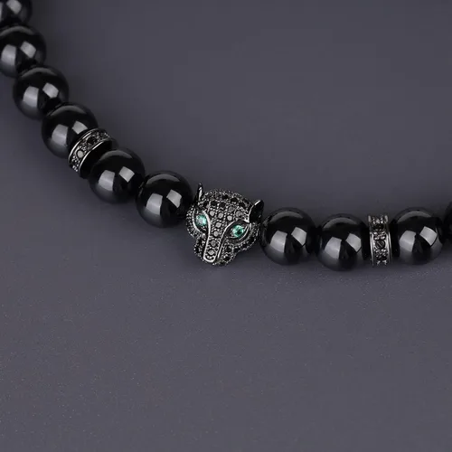 Vista 5 de COAI - Pulsera semipreciosa de leopardo para hombre y mujer
