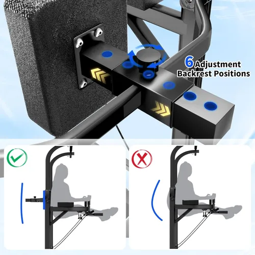 Vista 2 de Pull Up Tower Dip Station, Adjustable Free Standing Pull Up Bar, Multi-Function Power Tower for Home Gym Workout and Strength Training