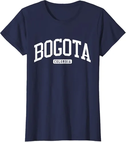 Vista 40 de Camiseta estilo universitario de Bogotá Colombia, Negro