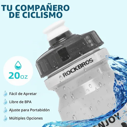 Vista 2 de ROCKBROS Botella de agua para bicicleta de 20oz-25oz Squeeze Ciclismo