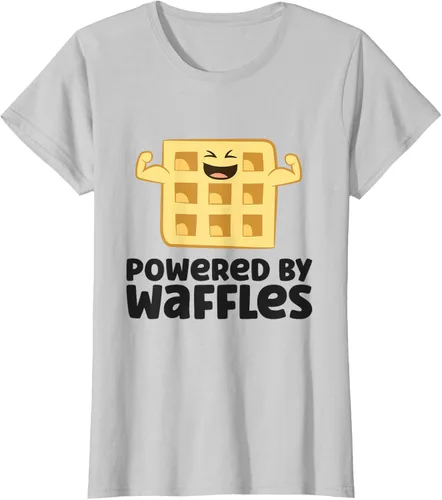 Vista 24 de Camiseta de gofres para el desayuno con diseño de gofres, Blanco, S
