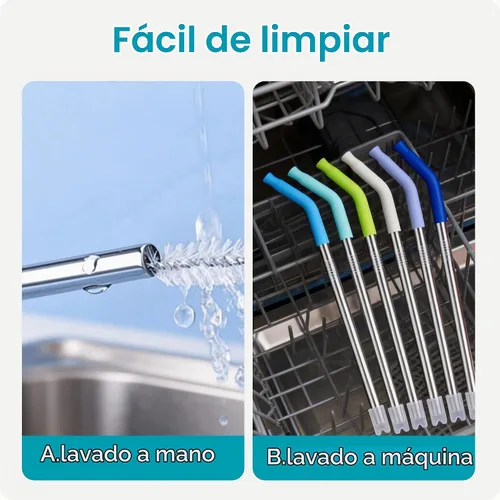 Vista 9 de Pajitas de metal rectas de 20 onzas con punta de silicona para vaso de 20 onzas, popote de metal reutilizable de acero inoxidable para YETI 1
