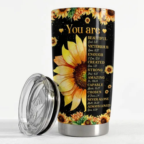 Vista 3 de SANDJEST Vaso inspirador de 20 onzas, regalo cristiano, regalos inspiradores para mujeres, vasos con aislamiento de acero inoxidable motivacional