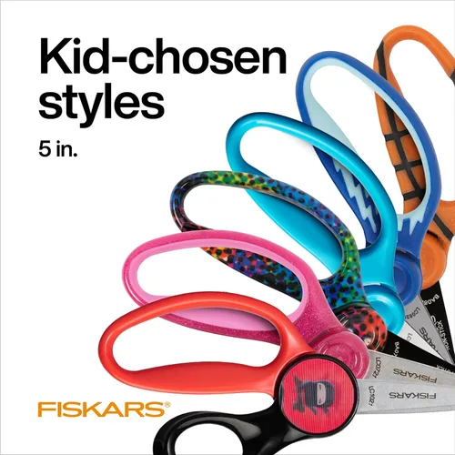 Vista 5 de Fiskars 124302-1026 - Tijeras para niños (punta puntiaguda, antiadherentes)