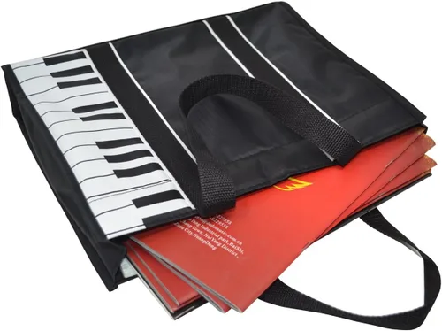 Vista 5 de PUNK Piano Keys Music Tote Bag With 5mm sponge Waterproof Oxford Cloth Handbag Shopping Bag with Magnetic Snaps Buckle