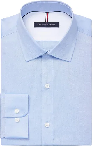Vista 3 de Tommy Hilfiger - Camisa de vestir para hombre ajustada no necesita plancha