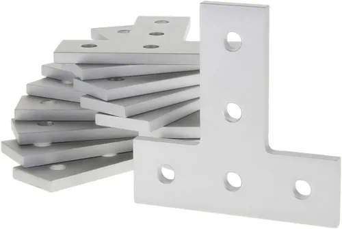 Vista 3 de 8020, 4080, serie 10, soporte de placa plana en T de aluminio de 5 agujeros, soporte de conector de montaje recto para extrusión de aluminio