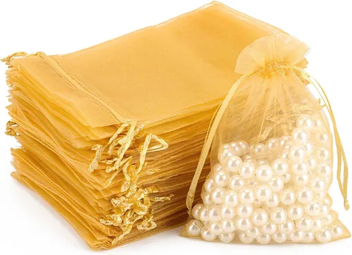Vista 12 de 100 bolsas de organza – Bolsas de joyería de 4 x 6 pulgadas con cordón, malla negra para embalaje de regalo, fiesta, boda, festivo