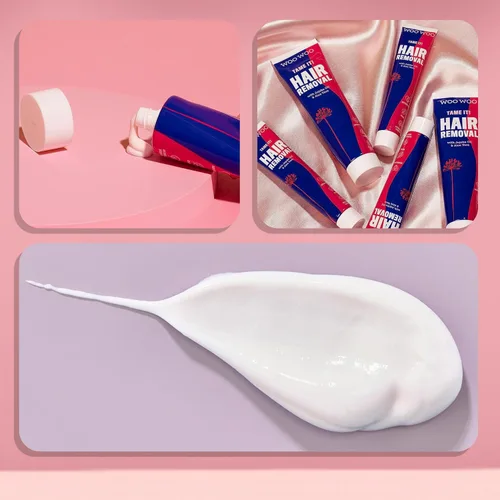 Vista 9 de WooWoo Crema natural de depilación íntima - Removedor de pelo vegano sin dolor para pieles sensibles - Depilatorio para genitales, bikini, piernas