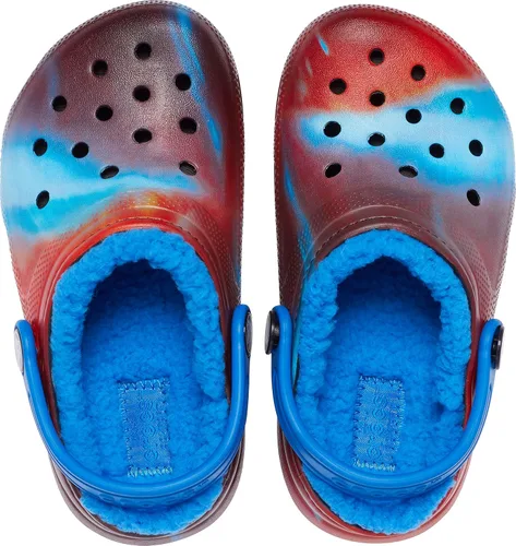 Vista 4 de Crocs Unisex-Child Classic Tie Dye Lined Clog Kids' Slippers