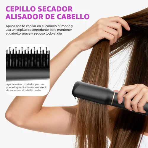 Vista 6 de UKliss Cepillo para peinar y secador de pelo 5 en 1, cepillo secador de pelo desmontable mejorado con iones negativos, envoltura rizadora de aire