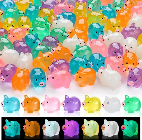 Vista 9 de 18 mini figuras luminosas de panda de resina con 2 bambúes para casa de muñecas