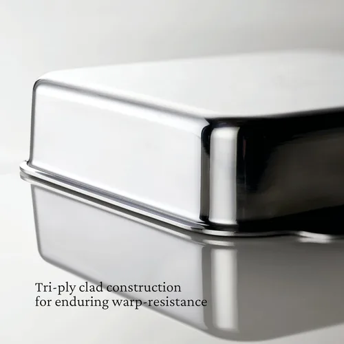 Vista 3 de Hestan Provisions OvenBond – Molde de hornear cuadrado de acero inoxidable de 8" x 8