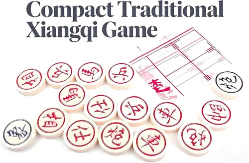 Vista 8 de MAGIKON Ajedrez chino, Xiangqi de plástico duro con caja de plástico, diámetro de 1-1/5 pulgadas