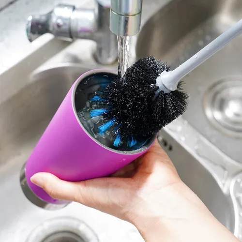 Vista 9 de MOSOLAN Cepillo de limpieza de botellas de agua, cepillo flexible de mango largo para botellas de agua, cristalería, tazas, frascos, vasos, jarrones
