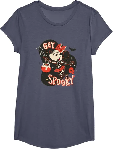 Vista 18 de Disney Disfraz de esqueleto de Minnie Mouse para Halloween, camiseta espeluznante Negro