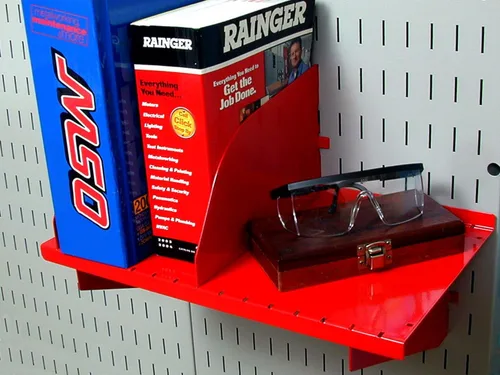 Vista 8 de Juego de accesorios ranurados Wall Control para estación de trabajo, Rojo, KT-400-WRK R