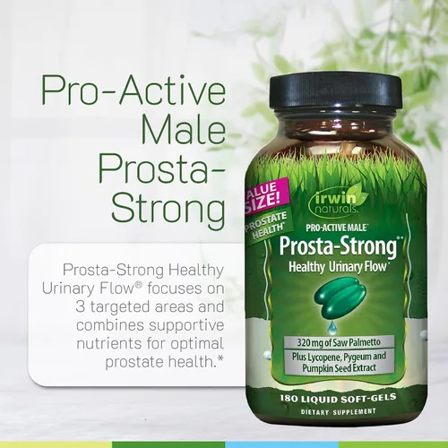 Vista 5 de Irwin Naturals Prosta-Strong - 180 cápsulas blandas - Apoyo para la salud de la próstata con palma enana americana, licopeno y semillas de calabaza
