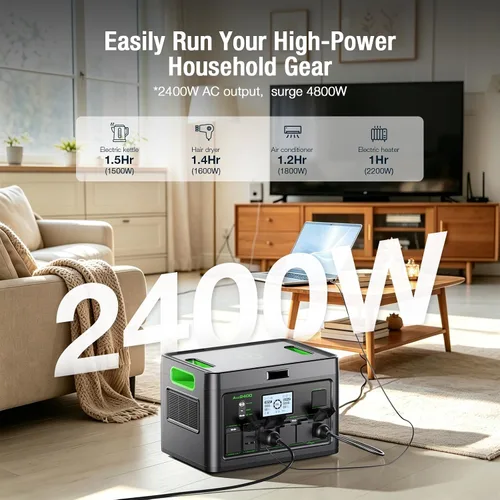 Vista 2 de Generador solar portátil de la central eléctrica 2400W para el uso Negro&verde
