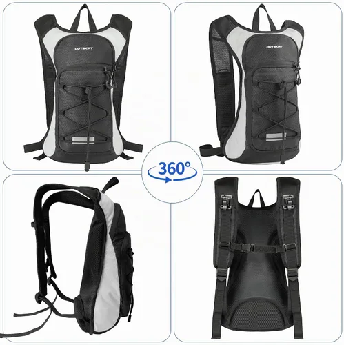 Vista 8 de OUTSKIRT Hydration Backpack with 2L Water Bladder, Lightweight and Breathable Running Hydration Pack, Water Backpack for Hiking, Cycling, Trail