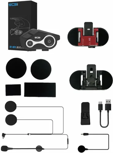 Vista 7 de Intercomunicador Bluetooth S-8X para motocicleta, auriculares para 2-6 conductores de hasta 3,280.8 ft de comunicación, impermeable IP67 con manos