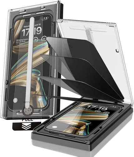 Vista 11 de Paquete de 4 protectores de pantalla de privacidad para iPhone 14 Pro [6.1 pulgadas], dureza 9H + 12 pies, grado militar, inastillable, película